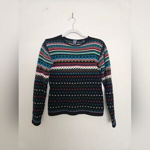 GAP Vintage 100% Cotton Festive Knit Sweater Winter Size Small